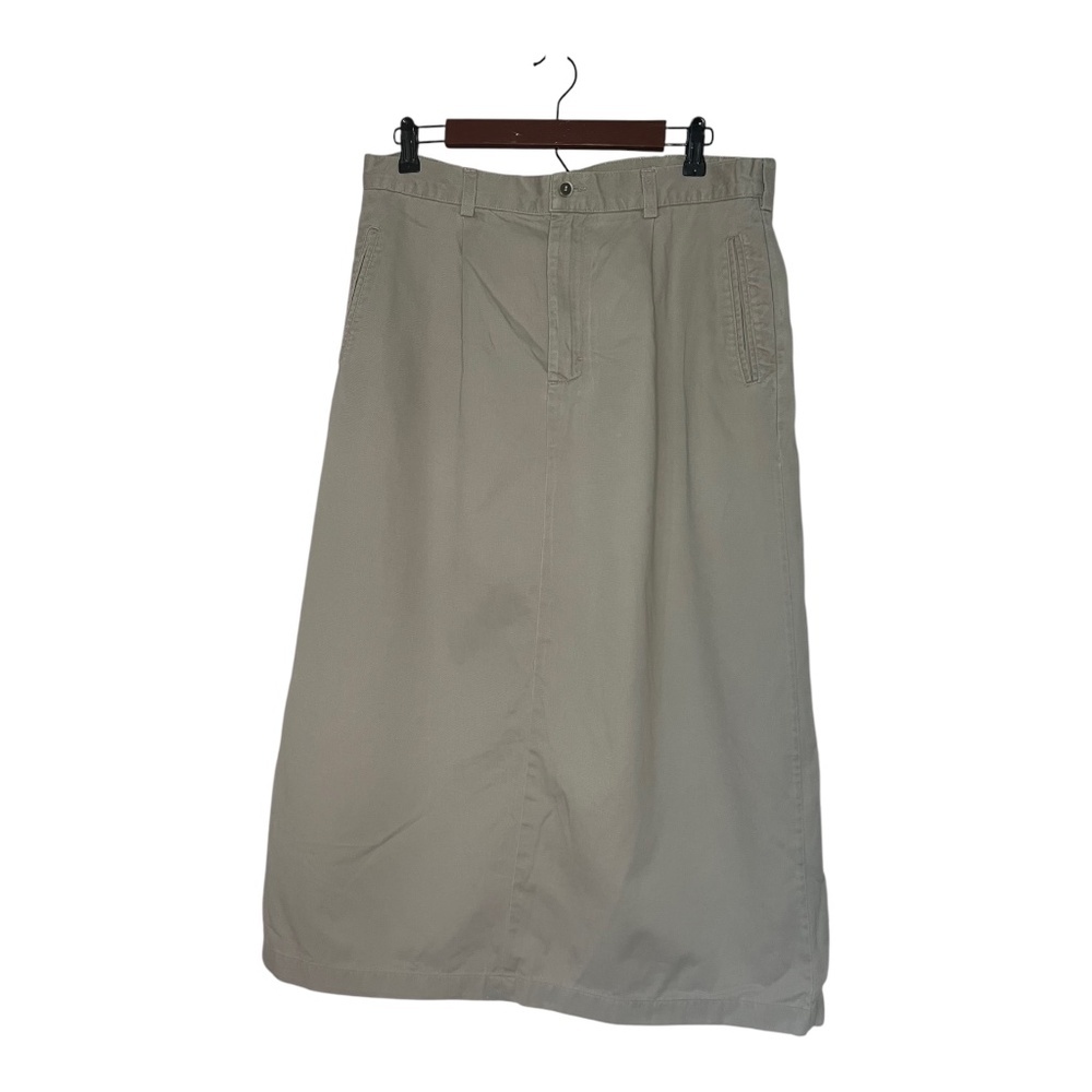 LL Bean Vtg Khaki Maxi Skirt Long 35" Waist